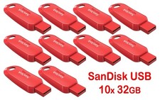 LOT 10x SanDisk Cruzer Snap USB 2.0 Flash Drive 32GB SDCZ62-032G - 32 GB G R