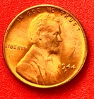 1944-S Lincoln Wheat Cent Penny GEM RED BU From an Original Bank Roll