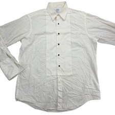 Brooks Brothers Dress Shirt Mens 17 - 34 White French Cuff Tuxedo Bib Front