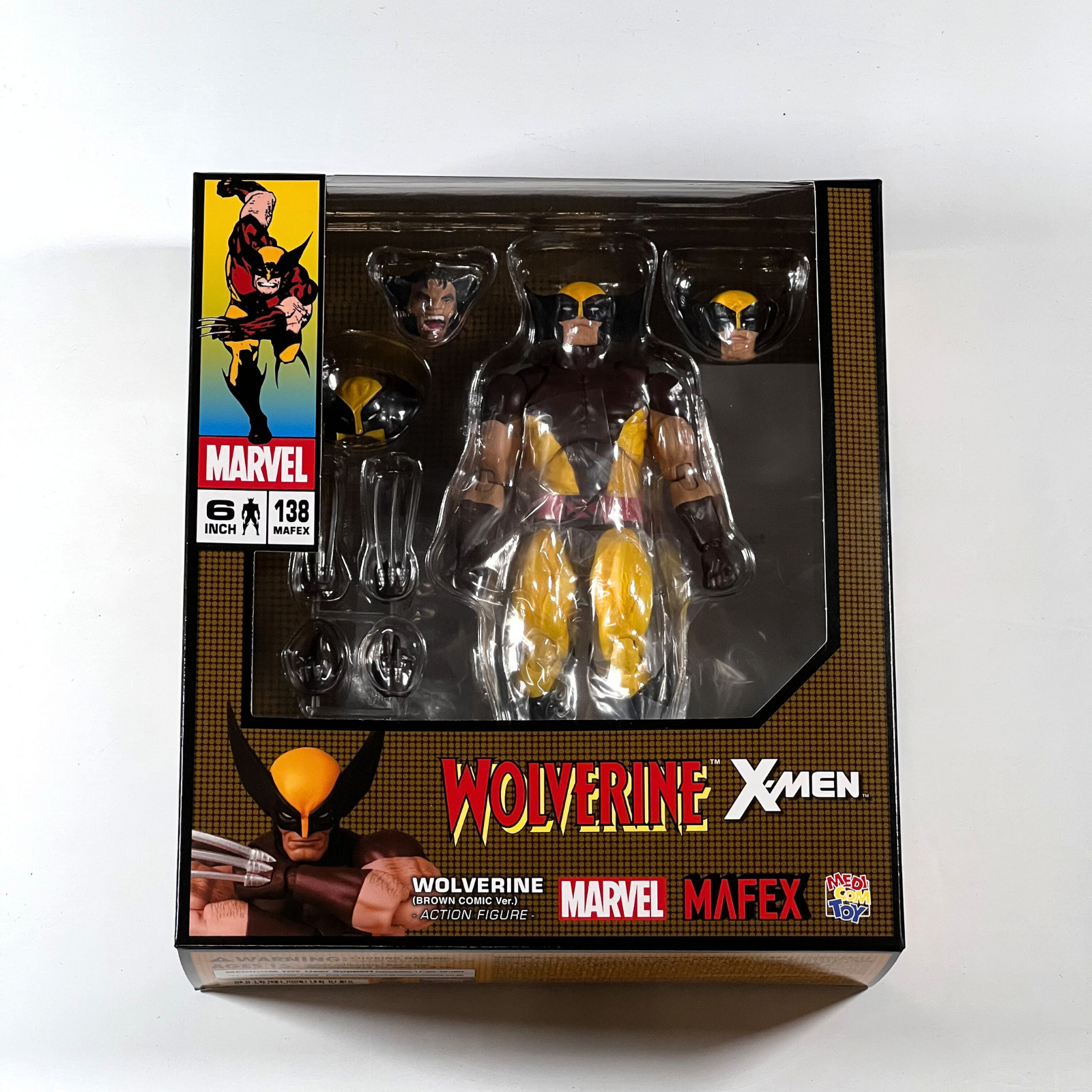 Authentic Mafex 138 Wolverine Brown Comic Ver Reissue Medicom Action Figure NEW