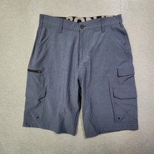 Iron Co Shorts Mens 32 Navy Stretch Hyrbid Cargo 11" Casual Utility NWT