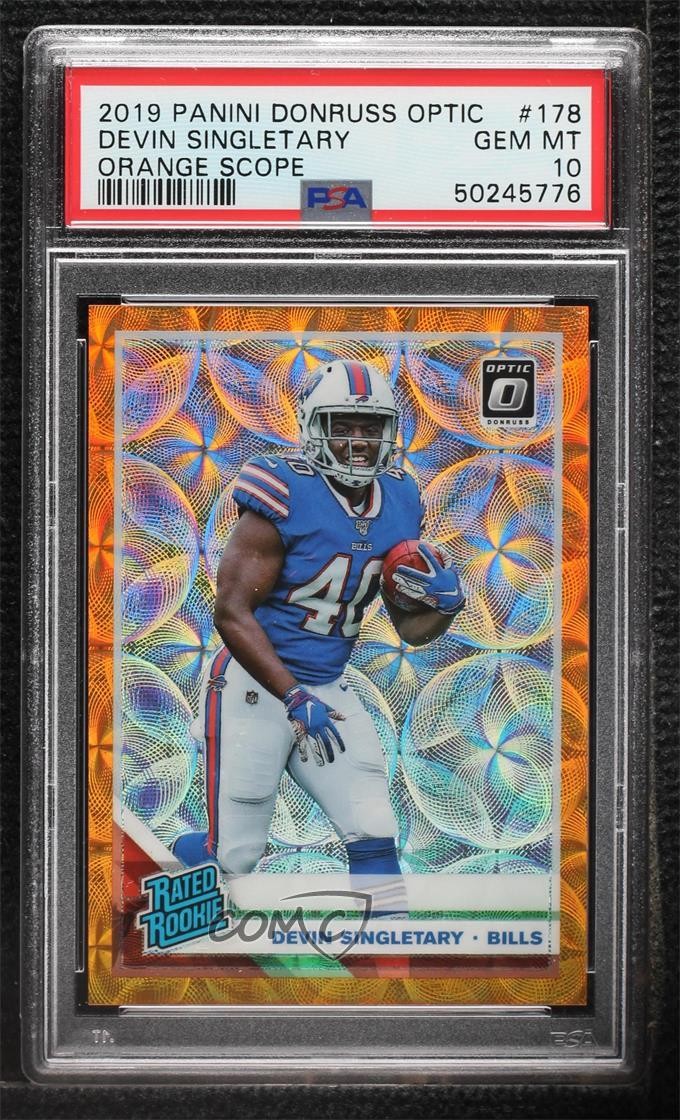 2019 Donruss Optic Rated Orange Scope Prizm 54/79 Devin Singletary Rookie RC 7m3