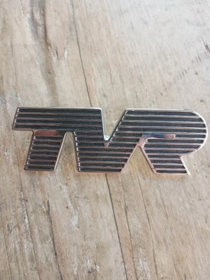 TVR GENUINE ORIGINAL CHROME BLACK BADGE EMBLEM SCRIPT EXTERIOR - Image 1 of 4