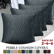 Premium Velvet Cushion Covers Bed Quilted Embossed Sofa Decor Pillow Pack 4,3,2