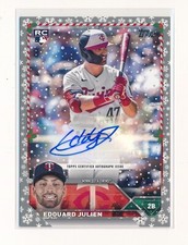 EDOUARD JULIEN 2023 TOPPS HOLIDAY AUTOGRAPH METALLIC SILVER RC AUTO #/10 *TWINS*
