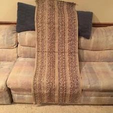 Woven Rag, Throw, Scatter Rug Beige with Multi Colors Retro Farmhouse 24 X 64