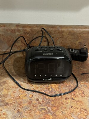 Capello Clock Radio AM/FM Alarm Black (CR21) Large Read Radio Buzz Sleep Nap
