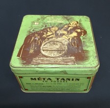 BOITE ANCIENNE TOLE LITHO MÉTA TANIN MICHAUX ET RIBOUST ANNÉES 50