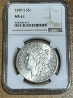 1889 S MORGAN DOLLAR NGC MS61