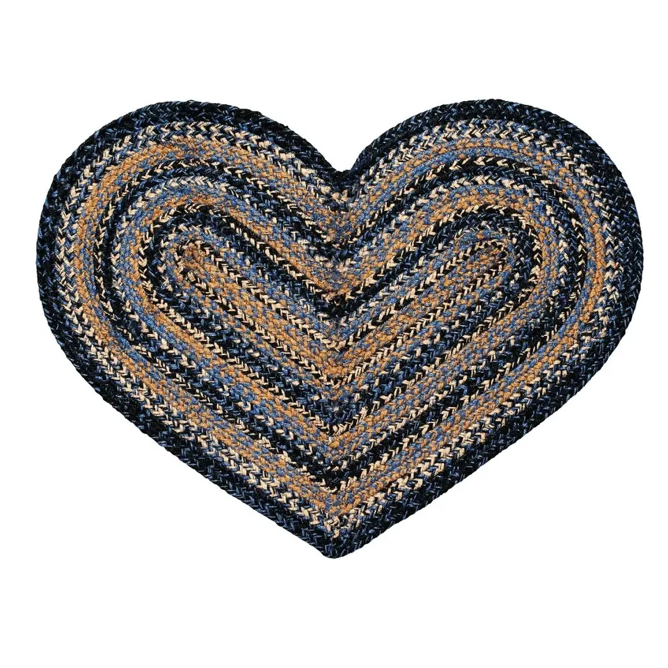 River Shale Braided Area Rug By IHF Rugs. Oval & Rectangle. Many Sizes. Blue/Tan - Image 4 of 4