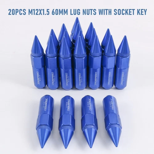 Cap Spiked Racing Wheel Lug Nuts 20PCS M12 x 1.5mm 60mm Arrow Style New - Picture 56 of 66
