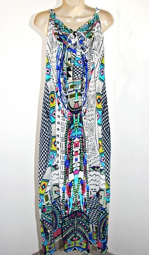 Camilla Maasai Mosh Print Silk Crepe De Chine 55"Long Maxi Dress One Size $699 - Picture 14 of 20