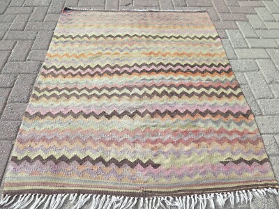 Turkish Kilim Wool, Area Rugs, Handmade Carpet, Bedroom Rug, Nomads Kelim41''x50''