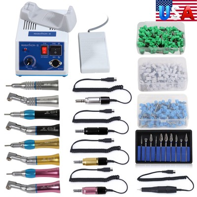 Dental Lab Marathon Electric Micromotor + Contra Angle Straight Handpiece N3-III