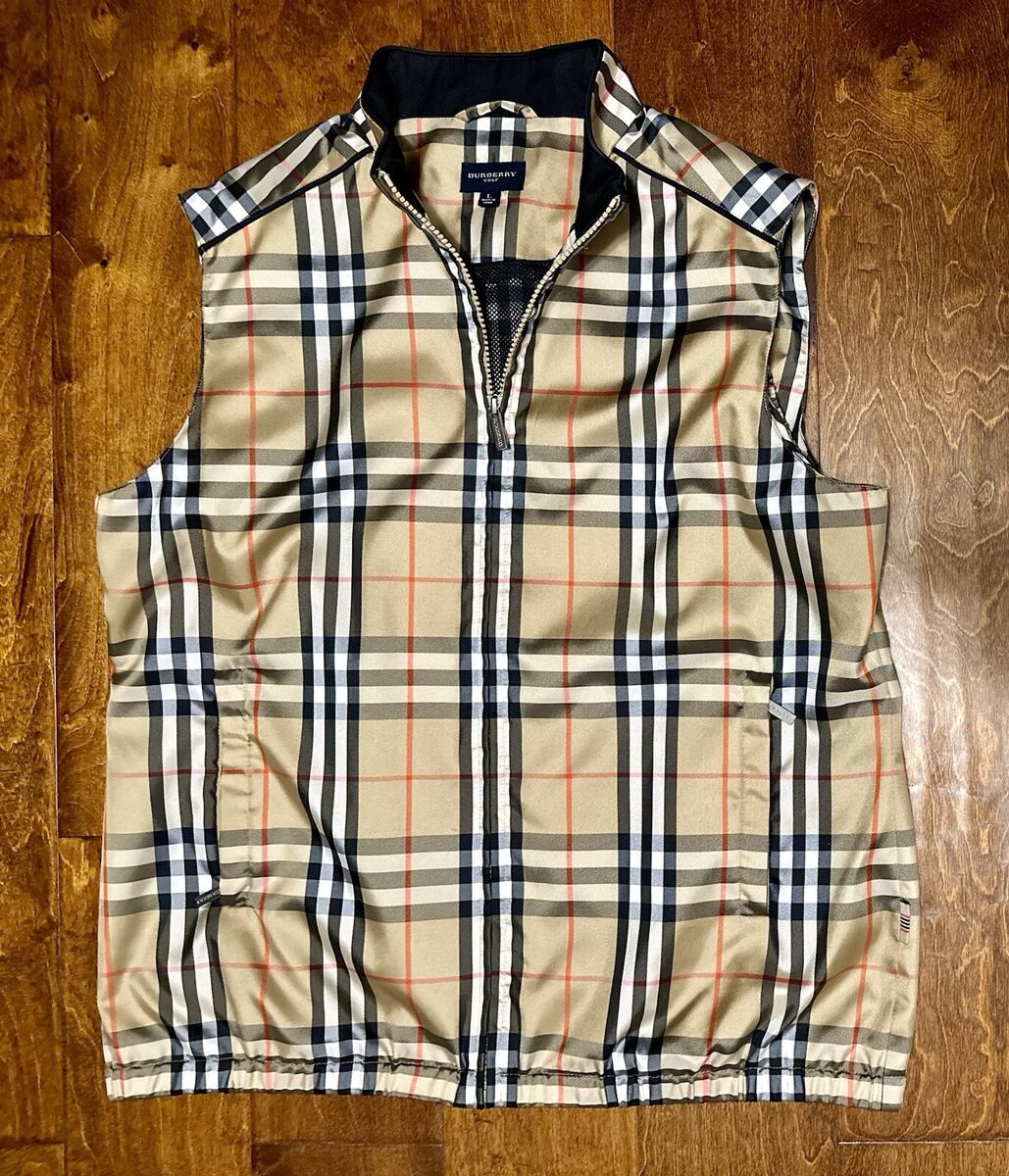 NWOT Burberry Golf Women's Checkered Satin/Mesh Vest Jacket NWOT Burberry Golf Women's Checkered Satin/Mesh Vest Jacket