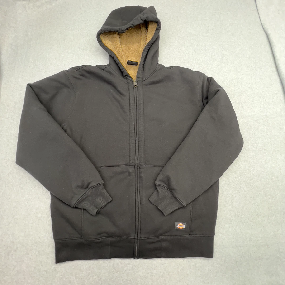 Dickies Jacket Mens XL Black Sherpa Lined Zip Up Hoodie Thick Sweater  Cotton | eBay