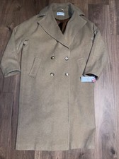 Helene Berman 4 Button Double Breasted Wool Blend Coat Camel Size 16 Brand New