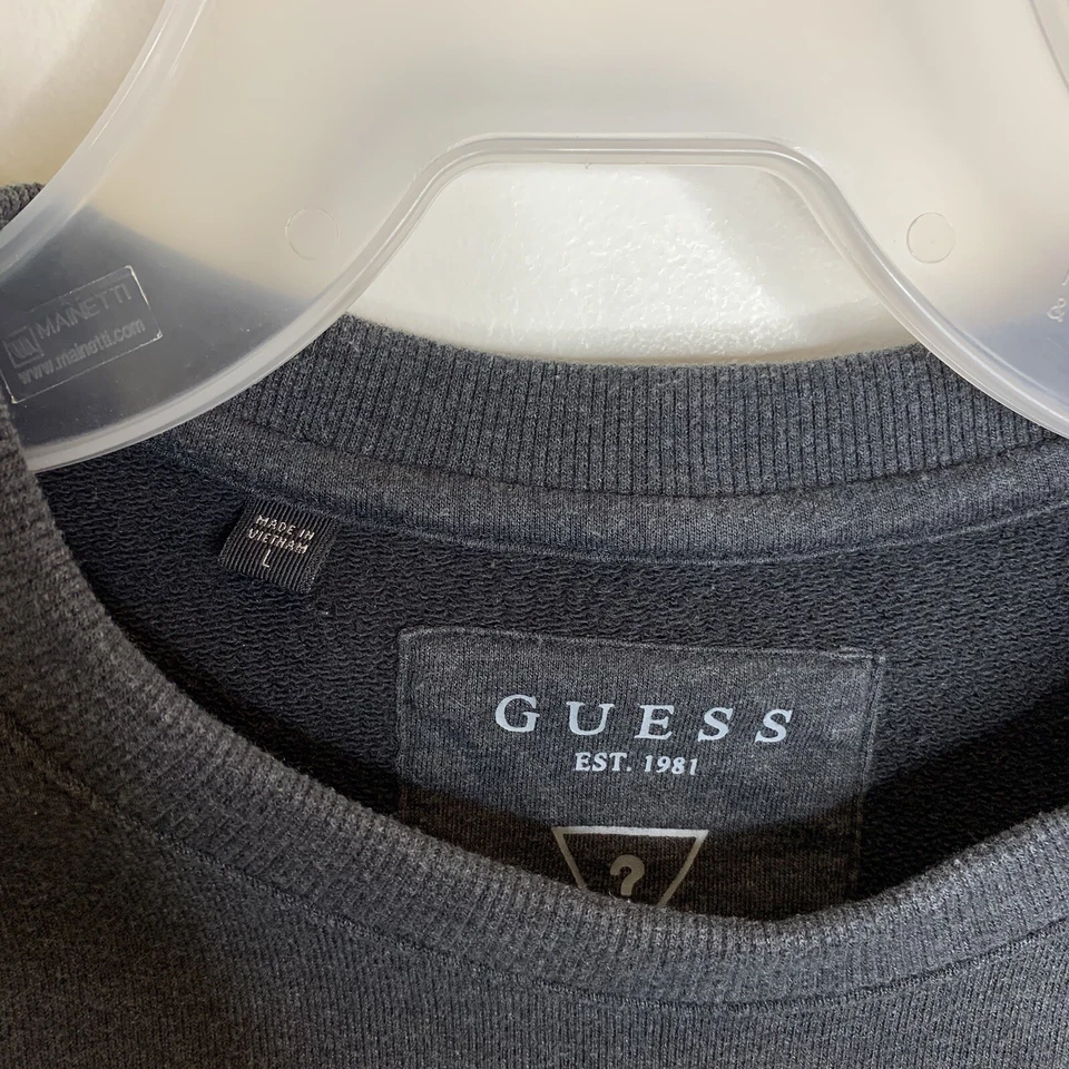 Guess Womens L Grey/Black Long Sleeve Sweatshirt - Image 3 of 4
