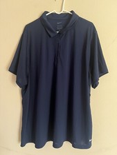 Nike Golf Polo Shirt Blue Dri-Fit Short Sleeve Preowned