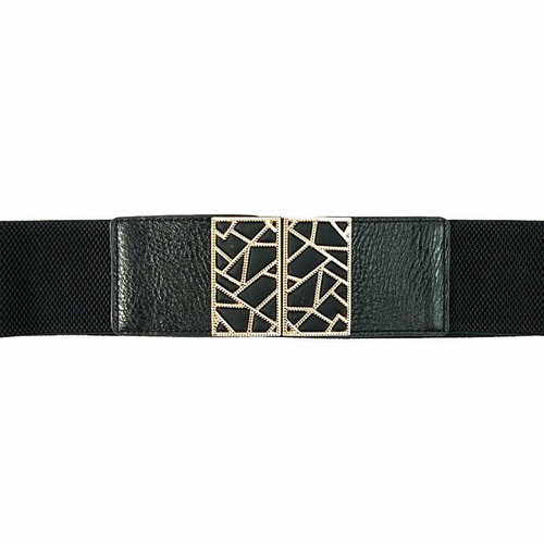 New Ladies Studded Bow Buckle Elasticated Wide Cinch Waistband Belts One Size - Picture 28 of 32
