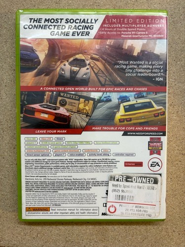 Need for Speed Most wanted Microsoft Xbox 360 Complete Game & Case Racing NFS US - Picture 2 of 4