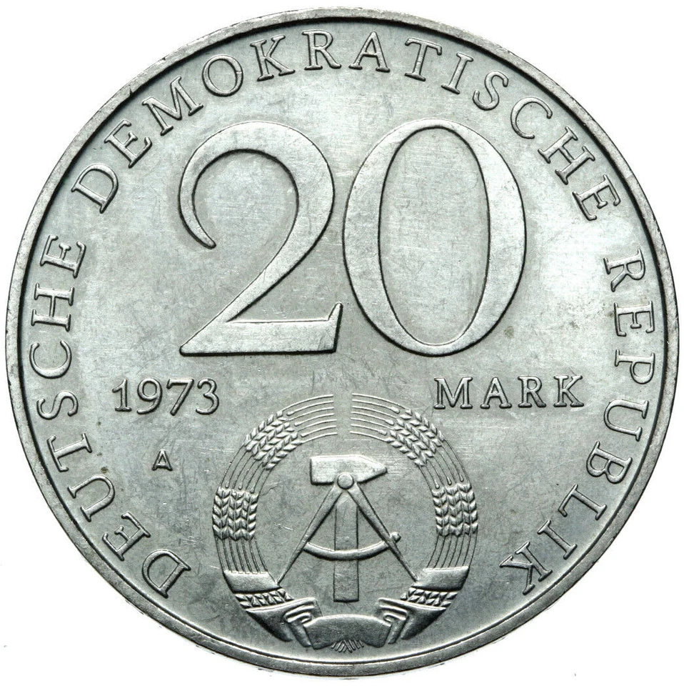 Commemorative coin Germany GDR - 20 Mark 1973 A - Otto Grotewohl 1894-1964 - UNC - Image 2 of 2