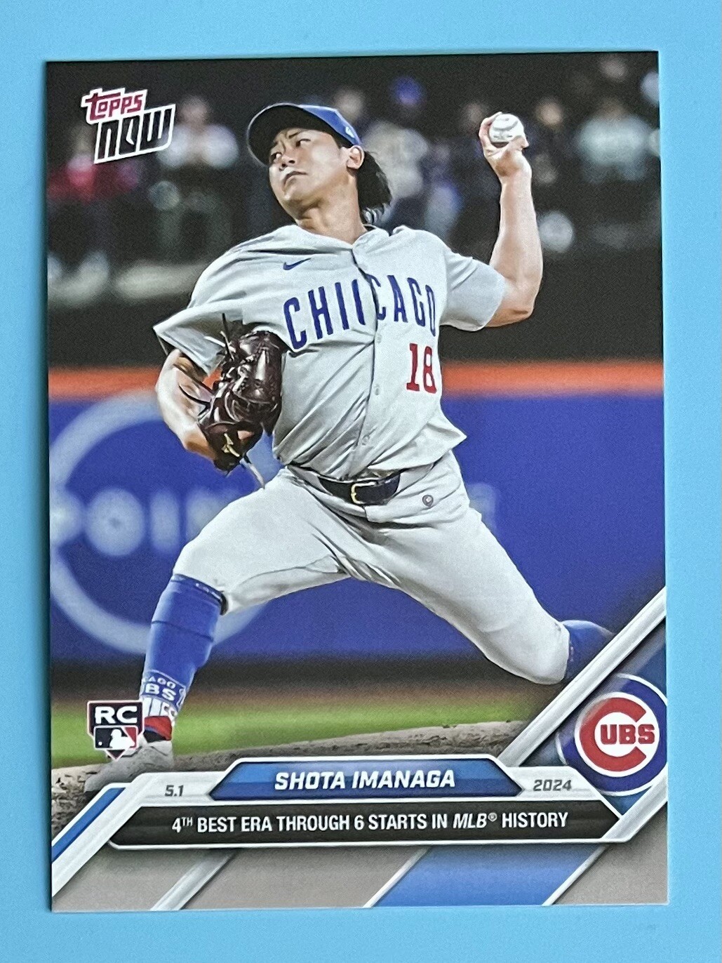 2024 Topps Now Shota Imanaga Rookie Card RC #147 Chicago Cubs