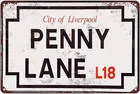 KENSILO Penny Lane Street Sign Vintage Reproduction Metal Tin Signs Bar Club Wal