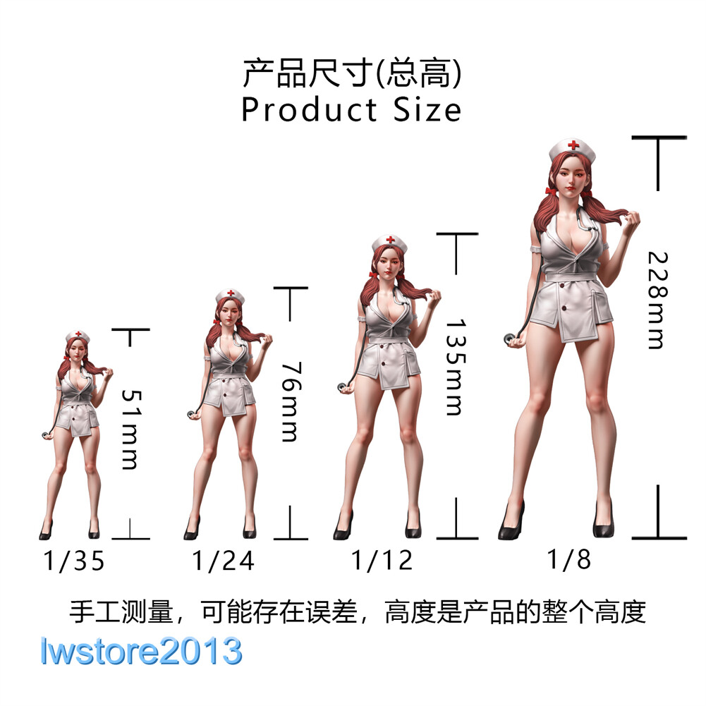 1/35 1/24 1/12 Sexy Nurse Girl Resin Miniatures Figures Model For