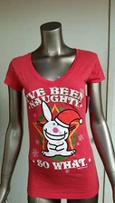 New Christmas Happy Bunny "I've Been Naughty..SO WHAT" Top Blouse