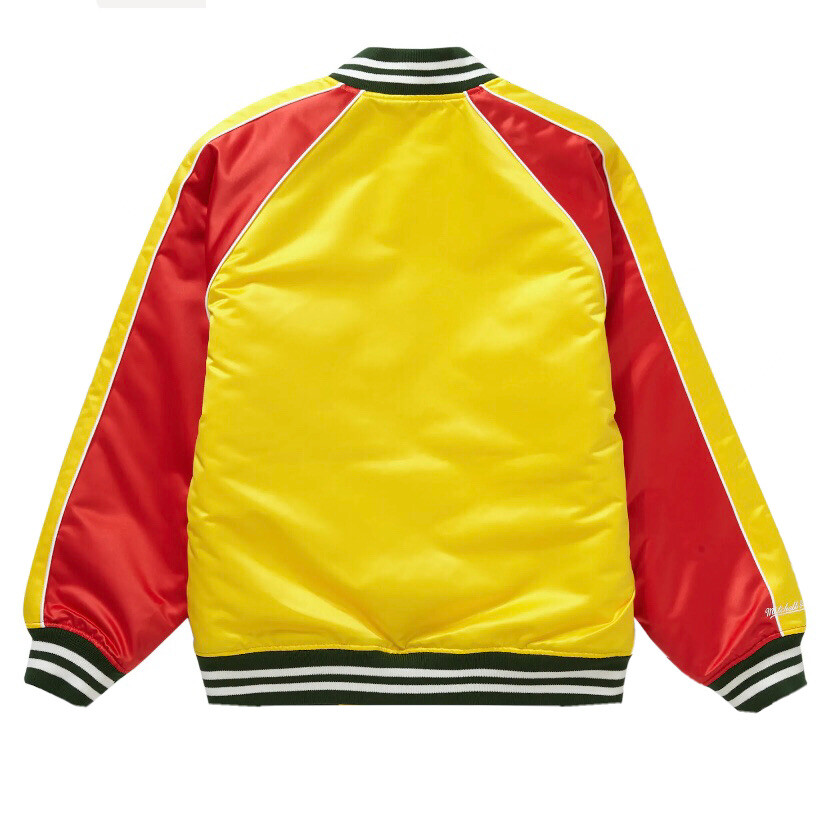 Supreme X Mitchell And Ness Sequin Logo Varsity Jacket Gold Supreme X Mitchell And Ness Sequin Logo Varsity Jacket Gold