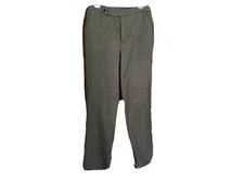 Ralph Lauren Chaps Women's Sz 8 Houndstooth Wool Lined Straight Pants Black Tan
