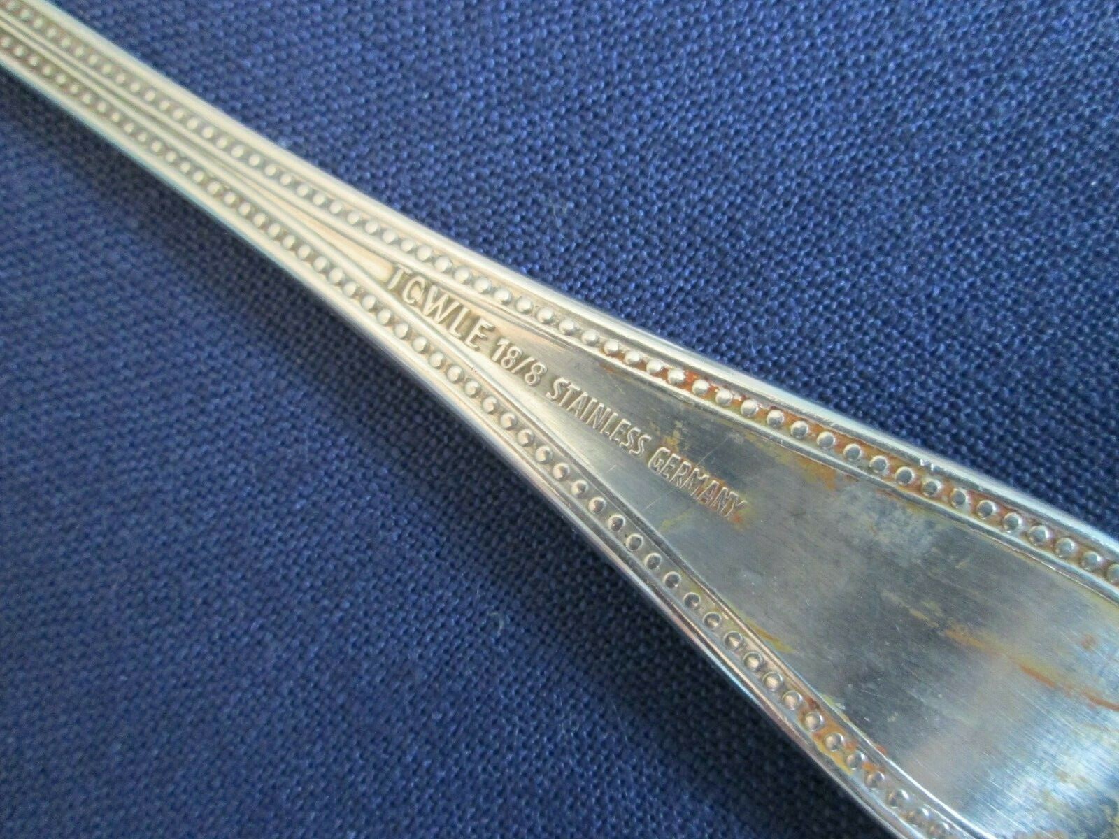 SALAD FORK! Vintage TOWLE stainless: BEADED ANTIQUE pattern: Germany LOVELY