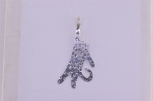 Maldo Sterling Silver 54mm x 22mm Hangin On Cat Silhouette Mex 925 Pendant - 第 1/6 張圖片