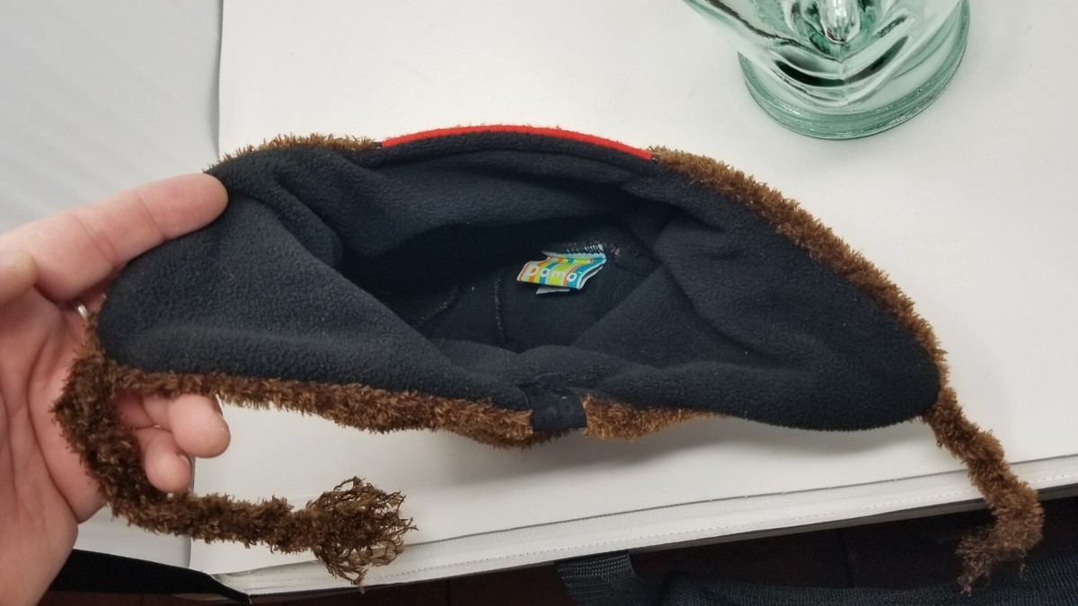 Domo Nerdy Unisex RARE Brown Fuzzy Trapper Hat Beanie Winter