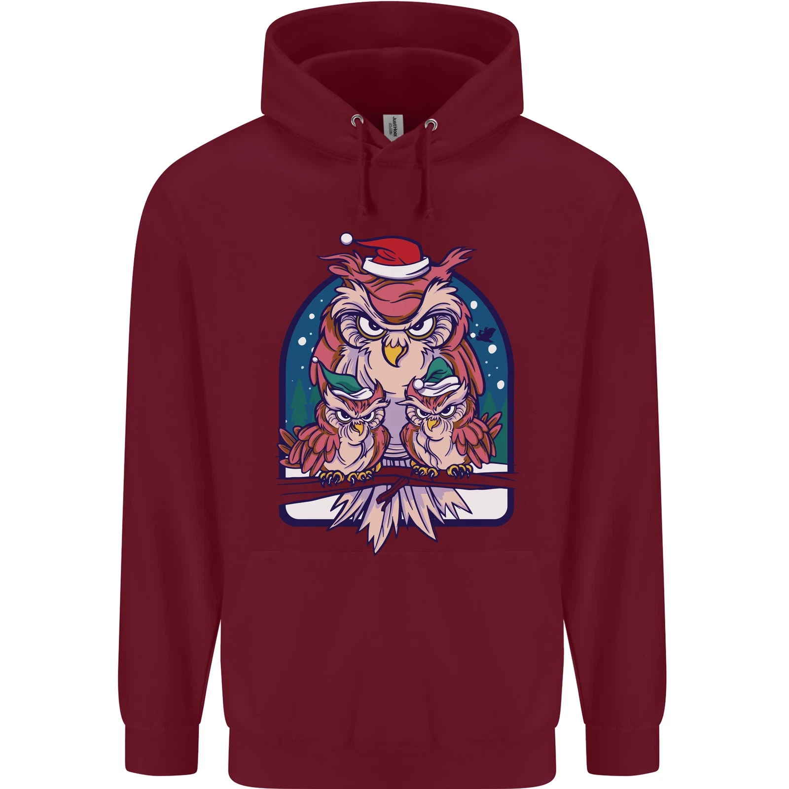 Bah Humbug Grumpy Christmas Owls Men's Hoodie
