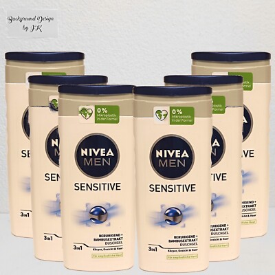 6x 250ml Nivea Men Sensitive Pflegedusche Bambusextrakt Beruhigend