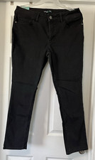 Riders By Lee Denim Jeans Womens Size 16M Mid Rise Skinny Black Slimming Stretch