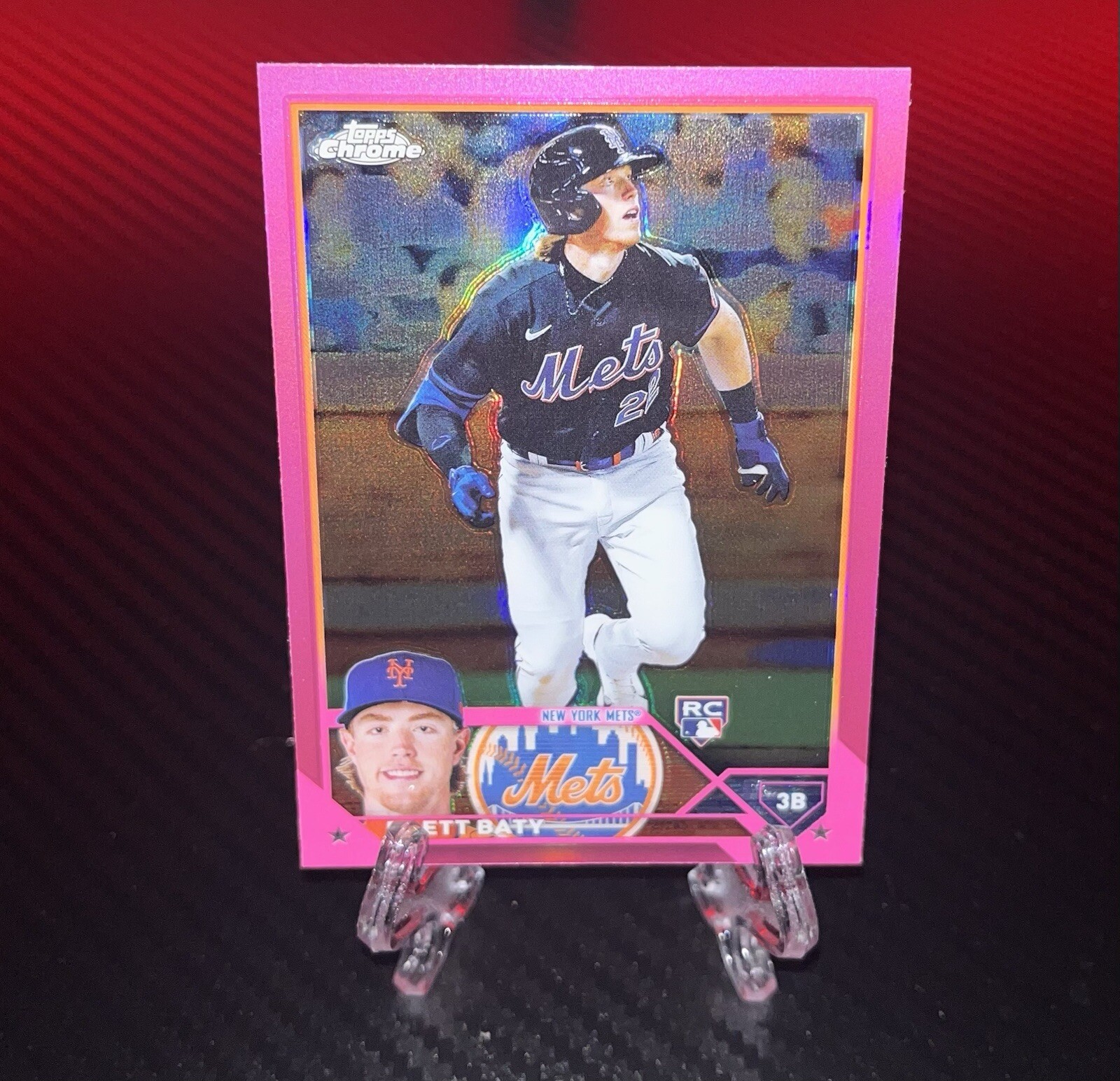 2023 Topps Chrome - Pink Refractor #204 Brett Baty (RC)