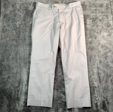 Vintage Bills Khakis Khaki Pants Mens 37 Gray Solid Straight Leg Polyester Blend