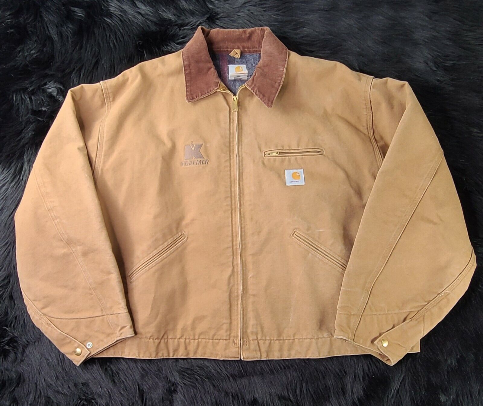 Vintage 90s Carhartt Detroit Blanket Lined Work Jacket Made in USA