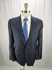 Hickey Freeman Men's Black Wool Blazer Jacket 40R