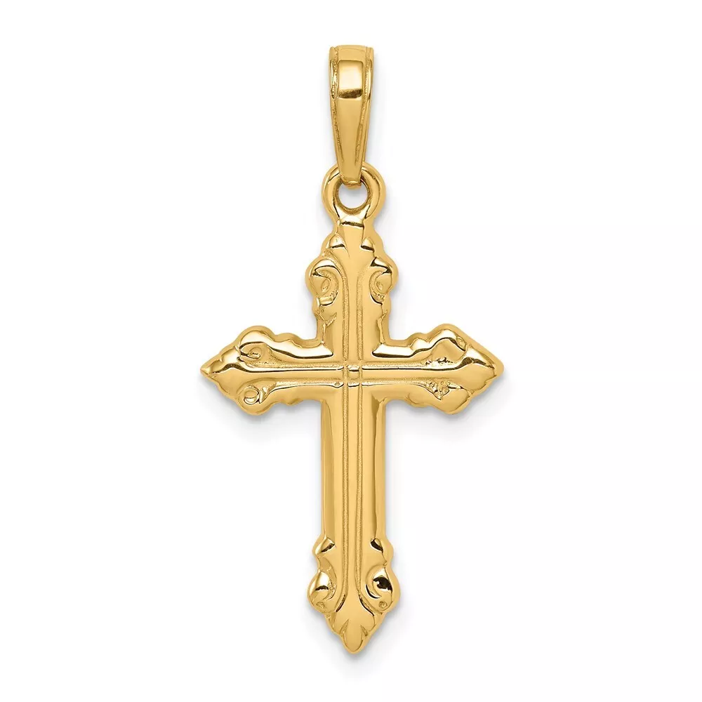 Real 14kt Yellow Gold Cross Pendant eBay