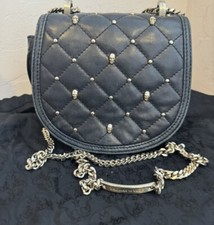 Black Quilted Thomas Wylde Purse With Gold Chain Strap