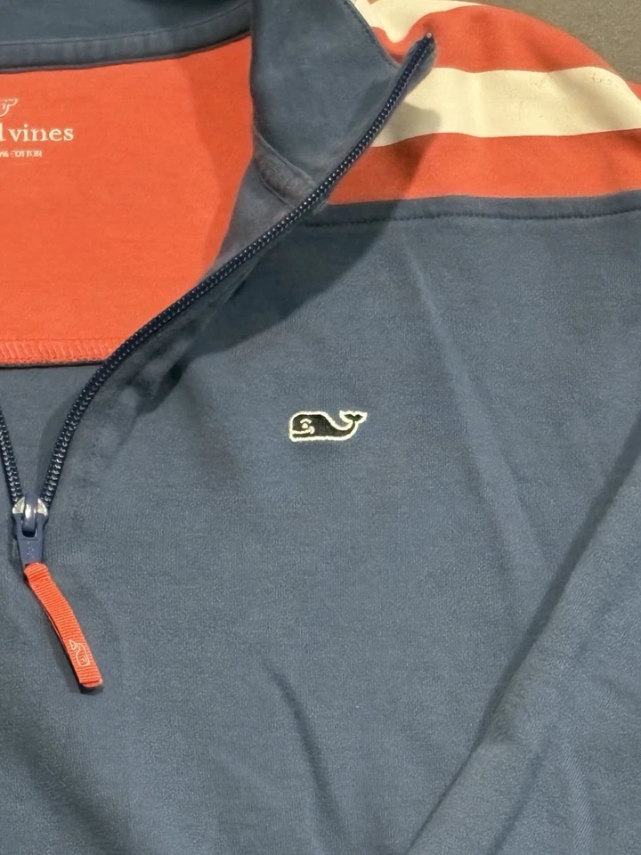 Pullover para mujer Vineyard Vines rojo blanco azul bandera patriótica 1/4 cremallera MEDIANO Foto 2 de 4