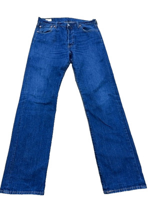 Vintage Levi's 501 Straight Jeans 34x34 Blue Rinse Herren Button Fly