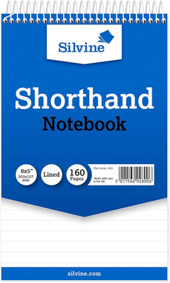 Silvine 8 x 5'' Reporter's Spiral Kurzschrift Notizbuch mit 160 Seiten (12er-Packung), B