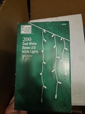 Home Accents Holiday 200-Light LED Cool White Icicle Dome Light Set
