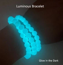 1pcLuminous Stone Round Bead Bracelet Glow In The Dark Jewelry Party Energy Gift