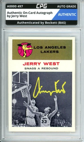 Authentic On-Card Autograph Signed by Jerry West CPG Auto Grade AUTHENTIC